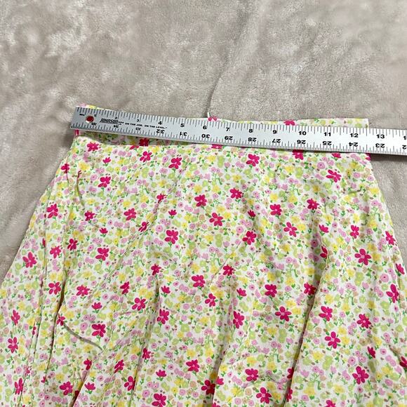 Charlie Holiday Willow Miniskirt Women's 4 Yellow Pink Floral A-Line NWT - Picture 7 of 8